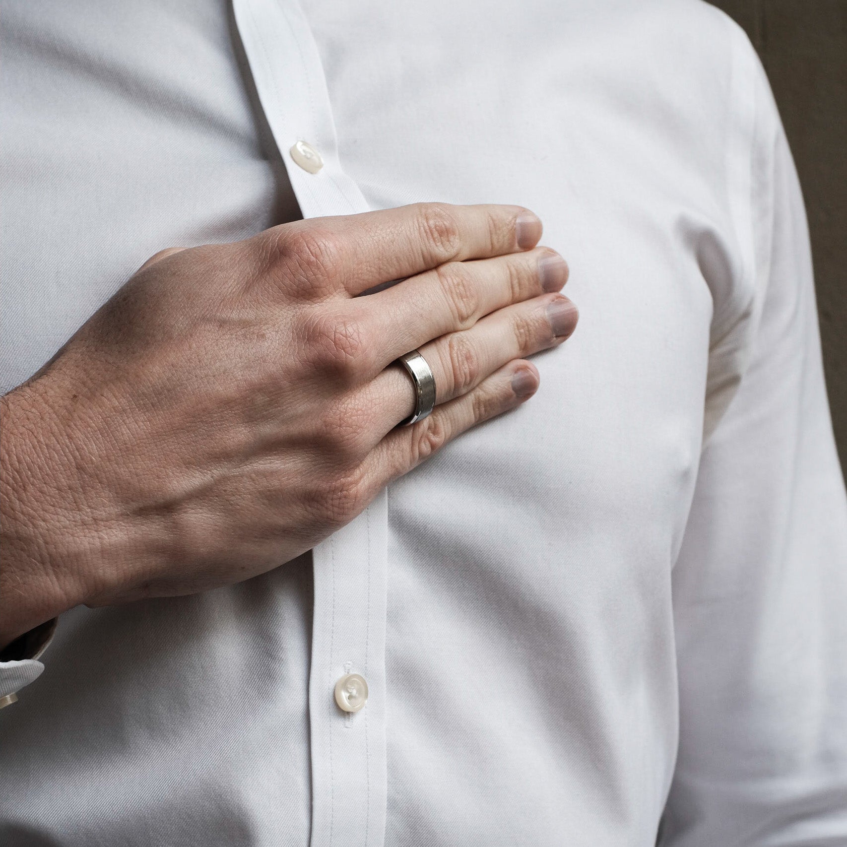 The Forged - Silver Brushed Titanium Ring