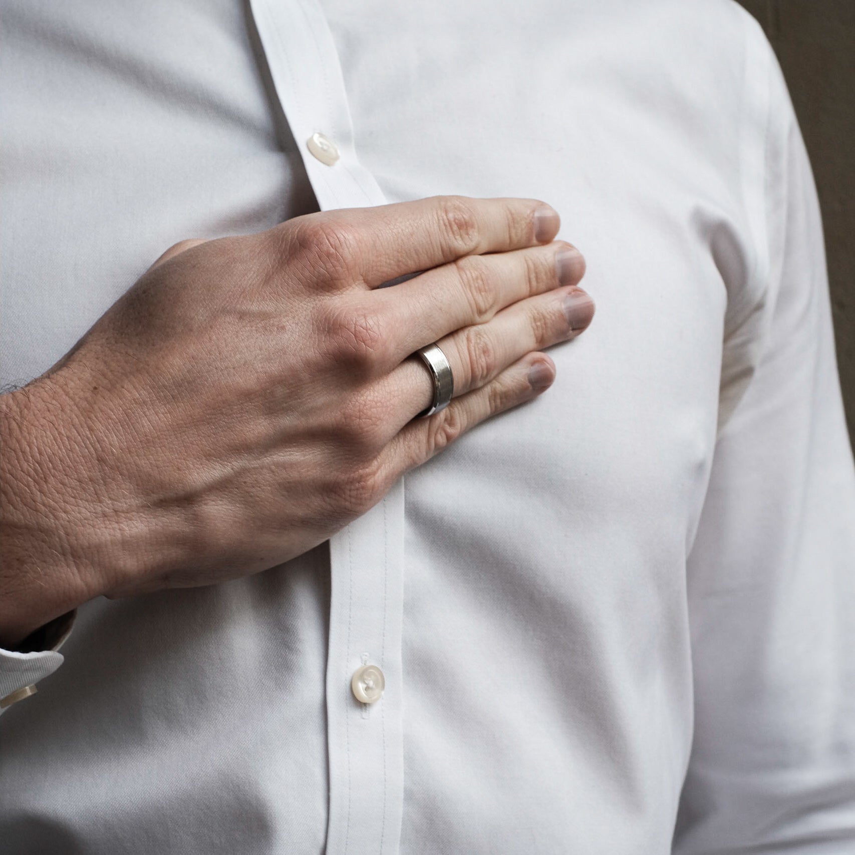 The Forged - Silver Brushed Titanium Ring