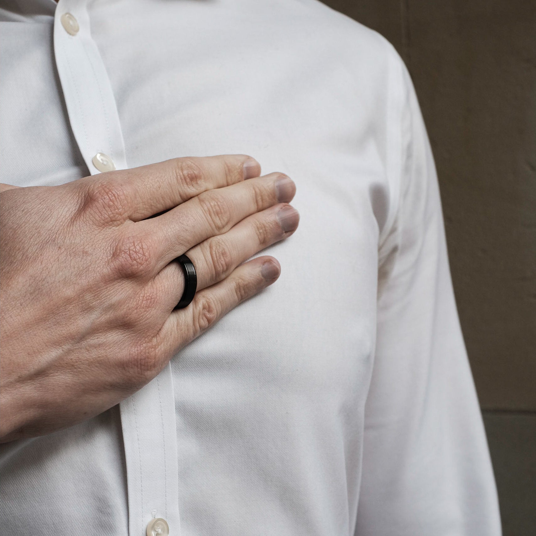 The Pioneer - Black Brushed Titanium Ring