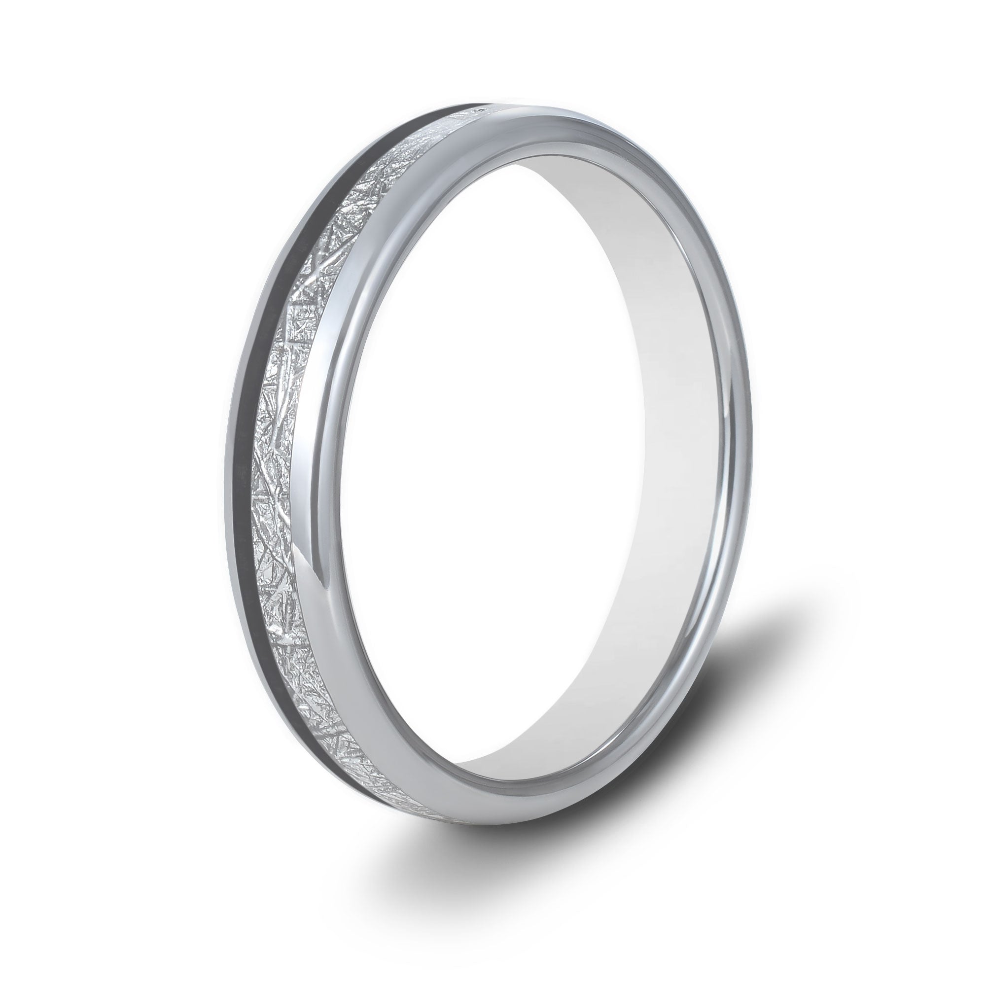 The Eternal - Women's Silver 4mm Meteorite Tungsten Ring