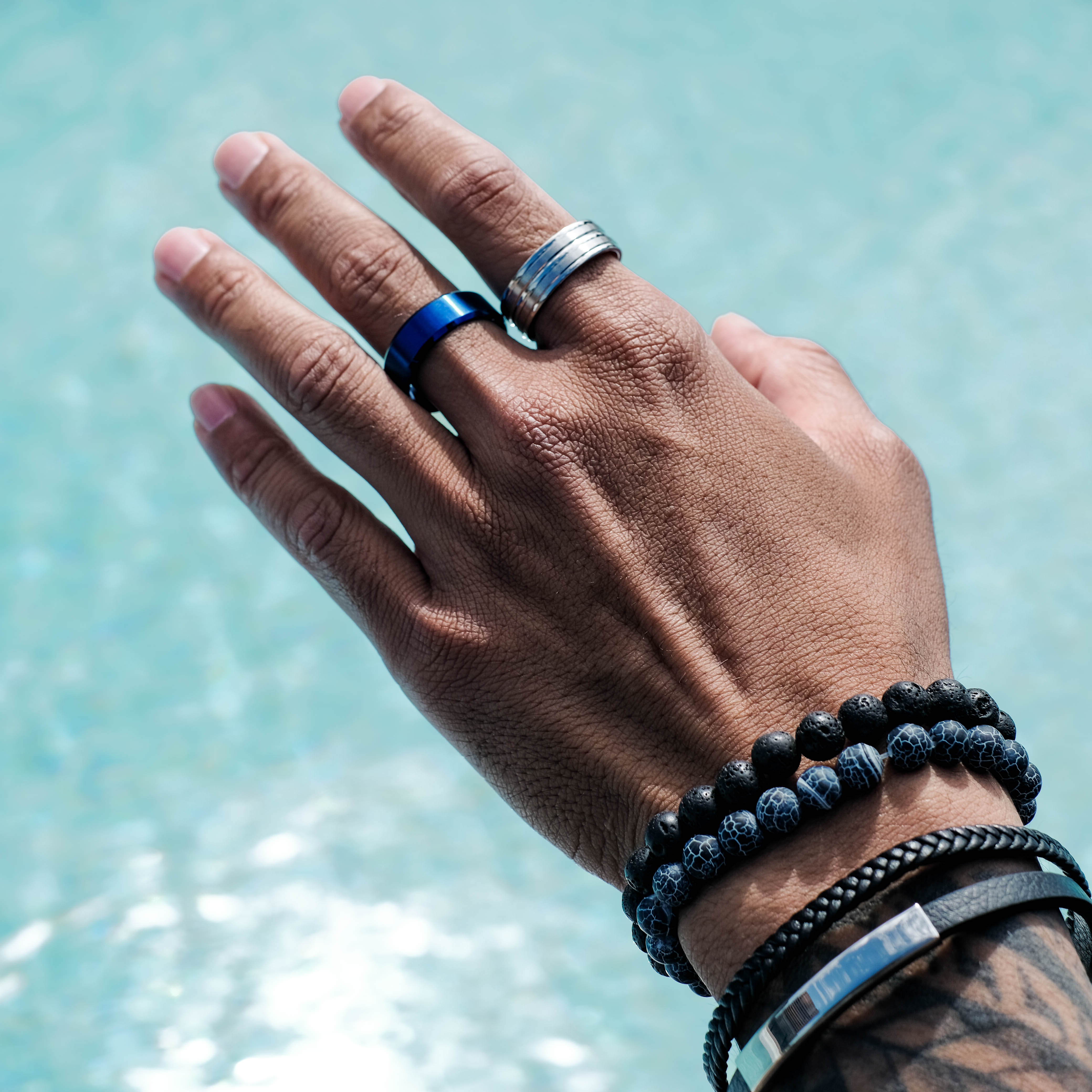 The Hanks - Brushed Beveled Titanium Ring