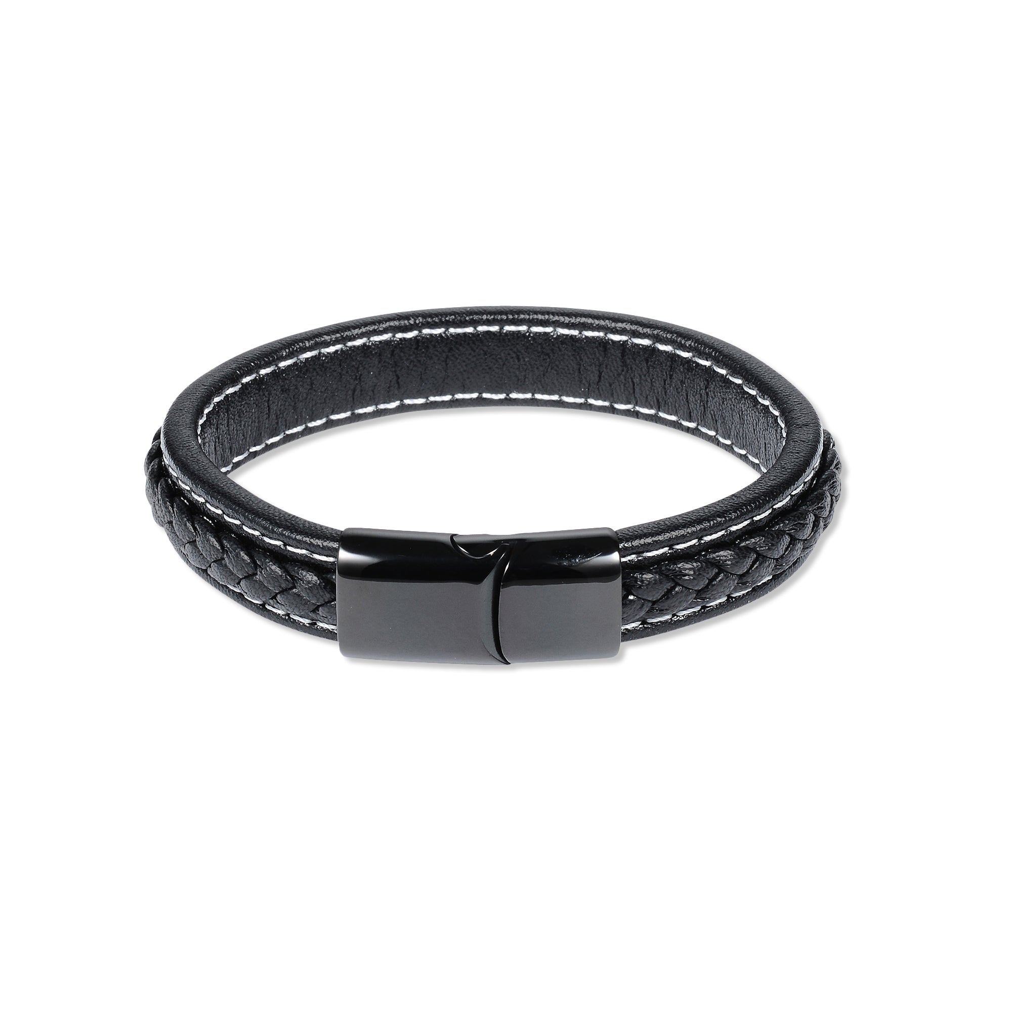 Black Braided Stainless Steel Bracelet