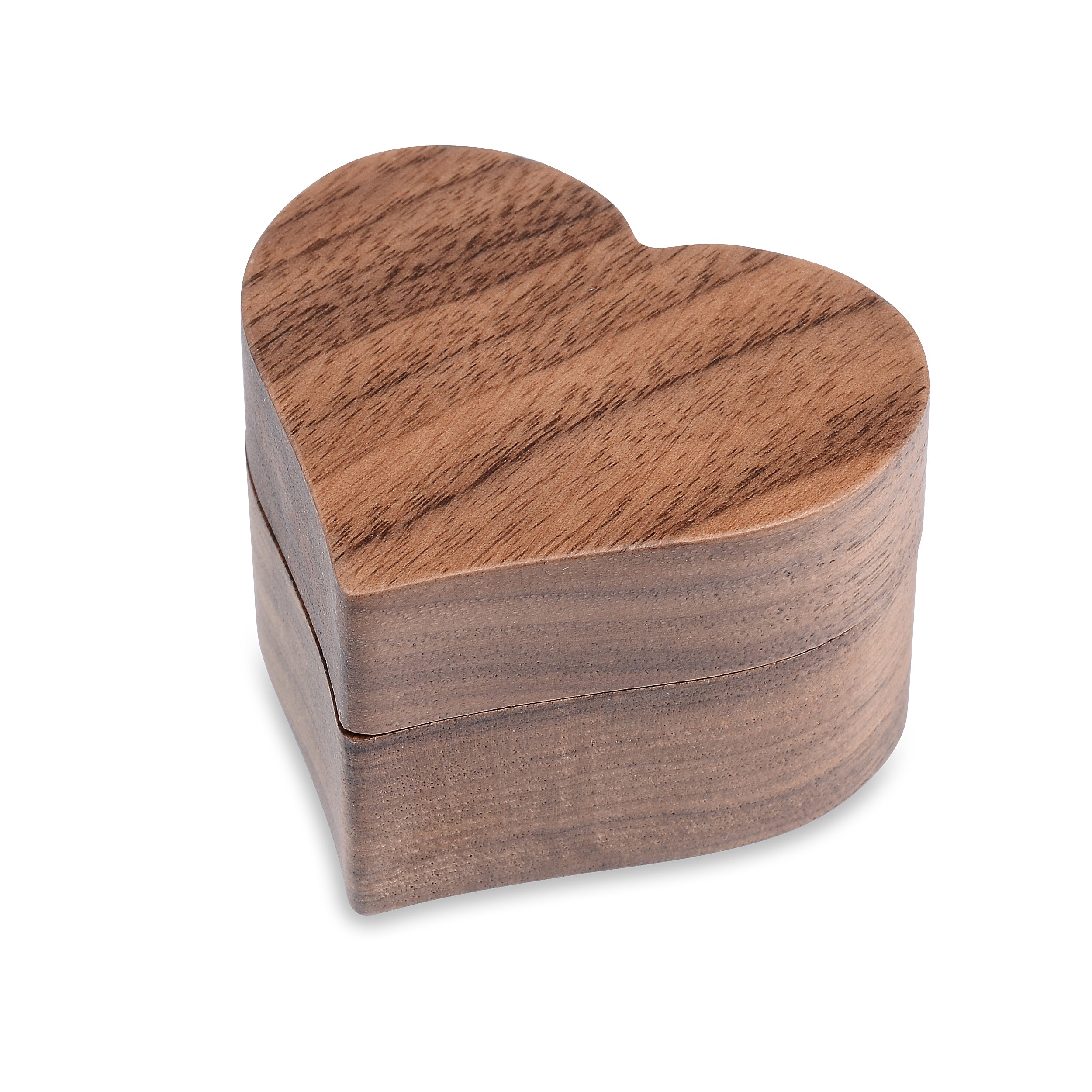 White Heart - Premium Real Wood Velvet Cushion Ring Box With Magnetic Lid