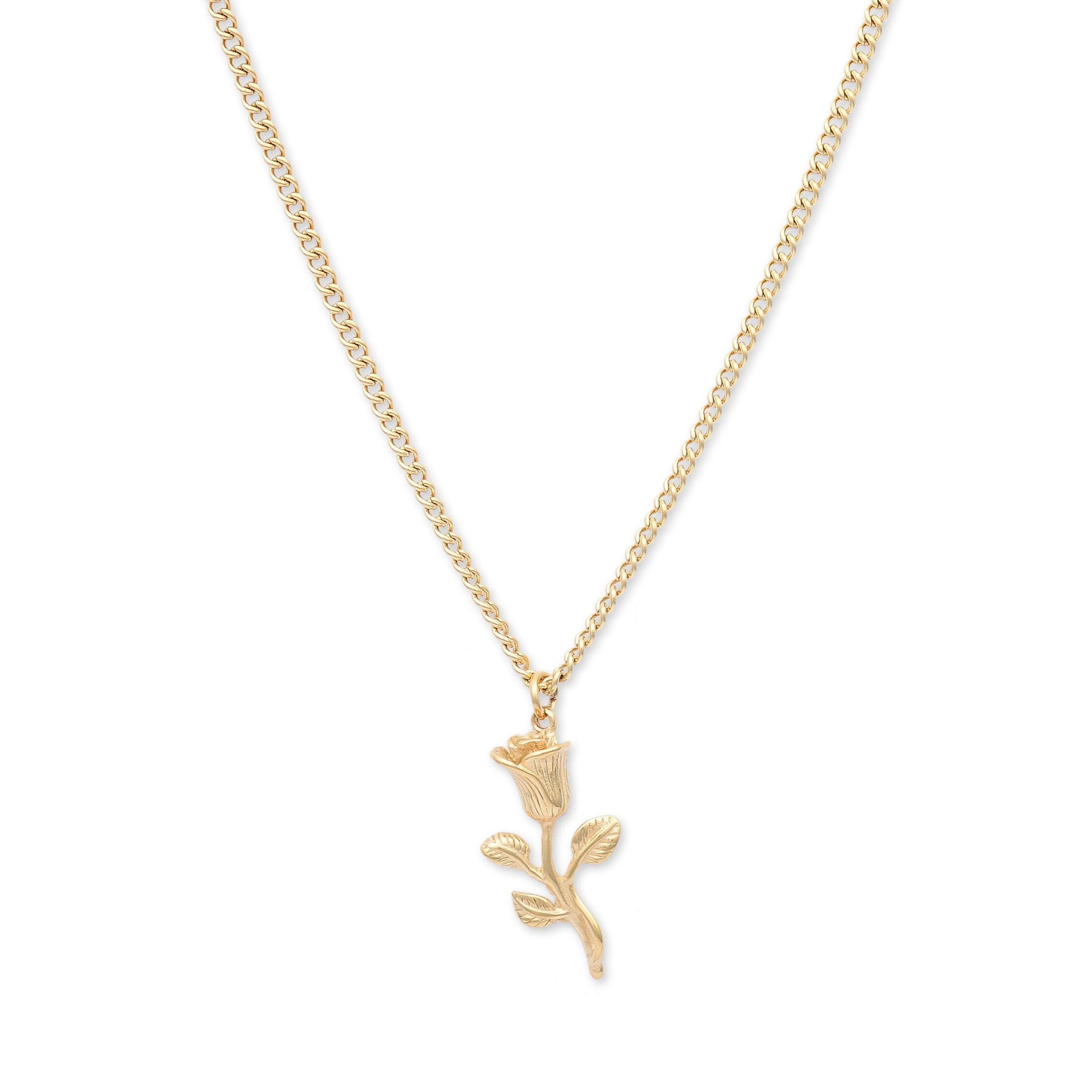 Rose Pendant Necklace (Gold)