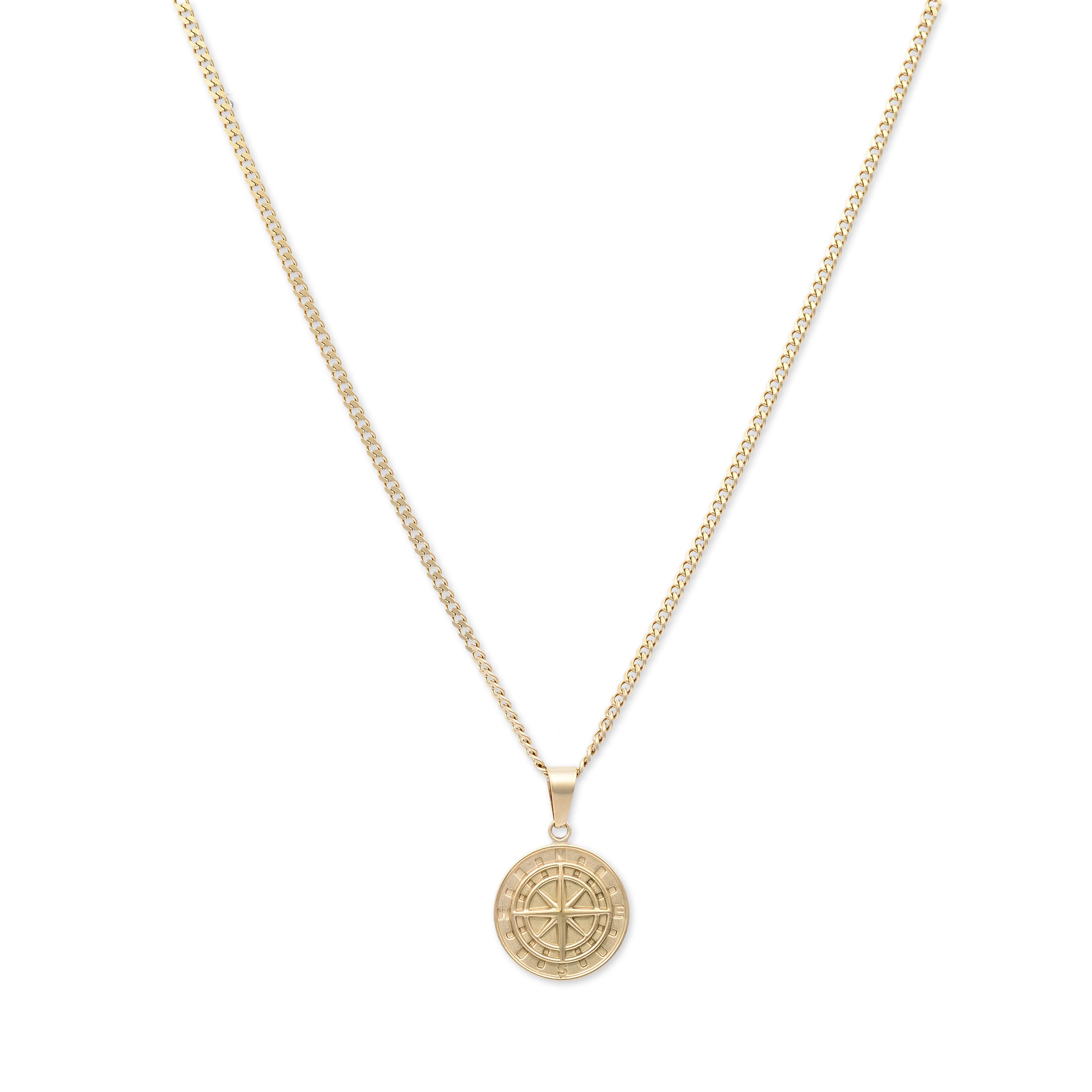 Compass Pendant Necklace (Gold)