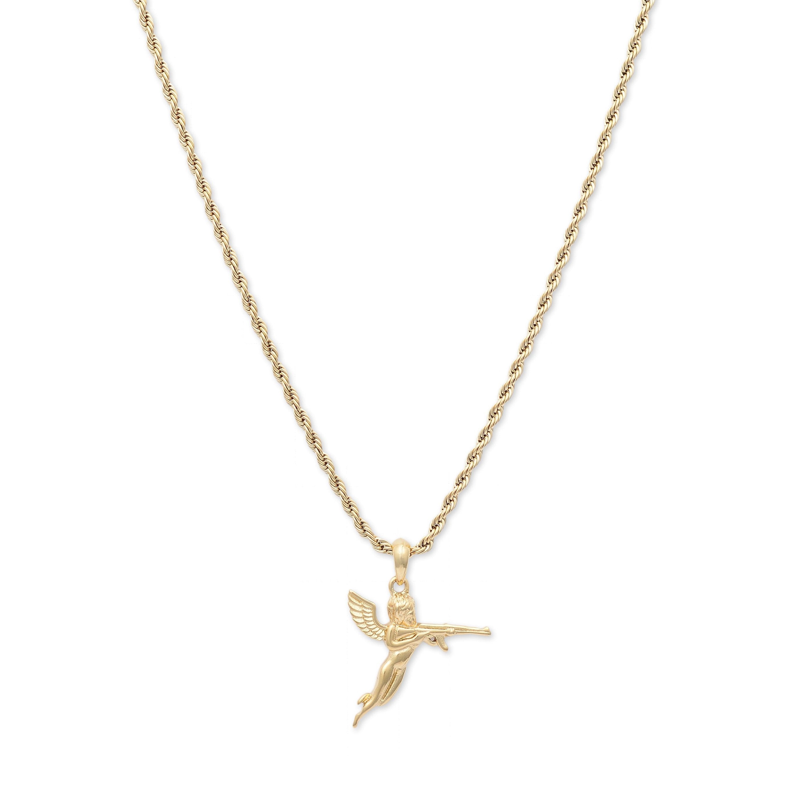 Cupid Pendant Twist Necklace (Gold)