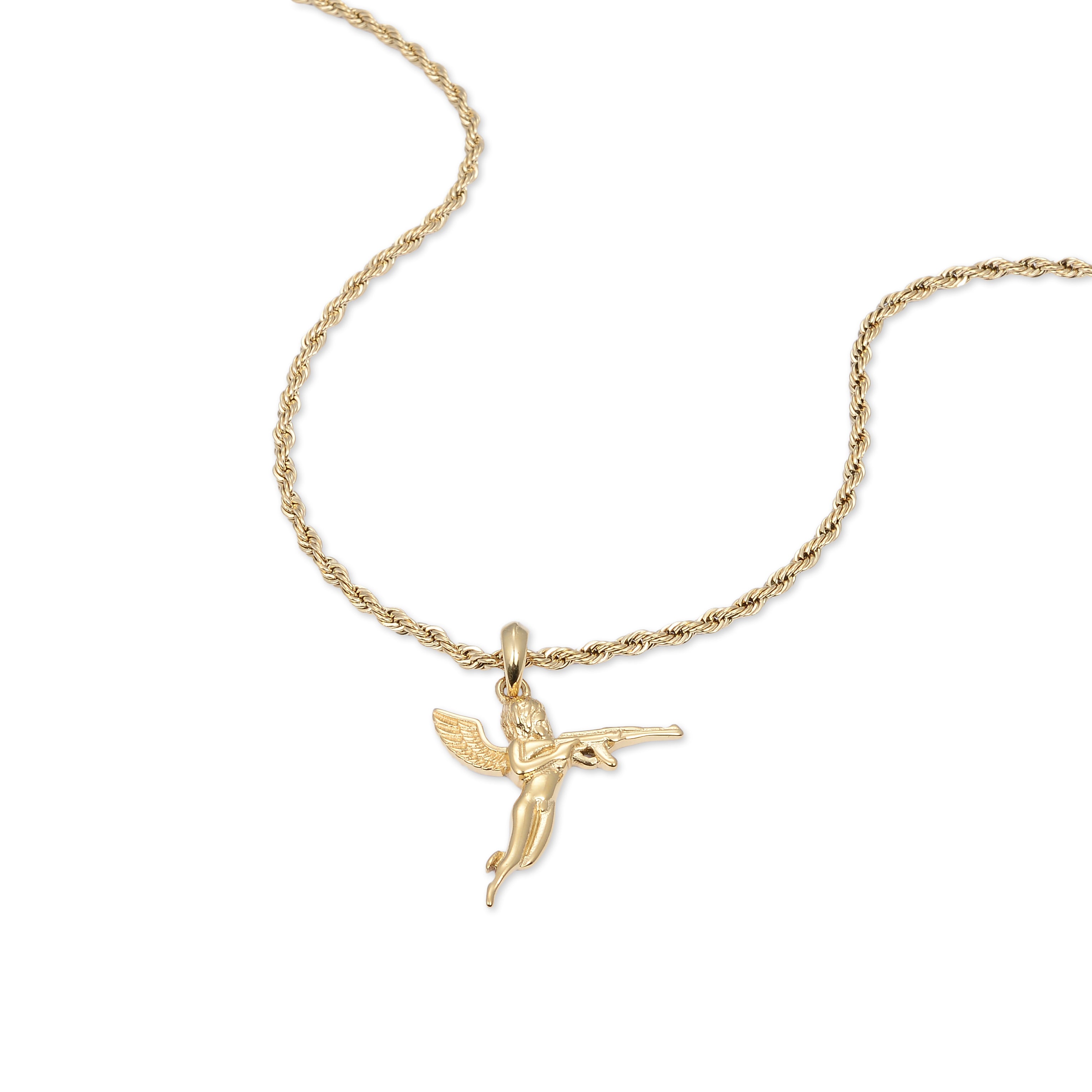 Cupid Pendant Twist Necklace (Gold)