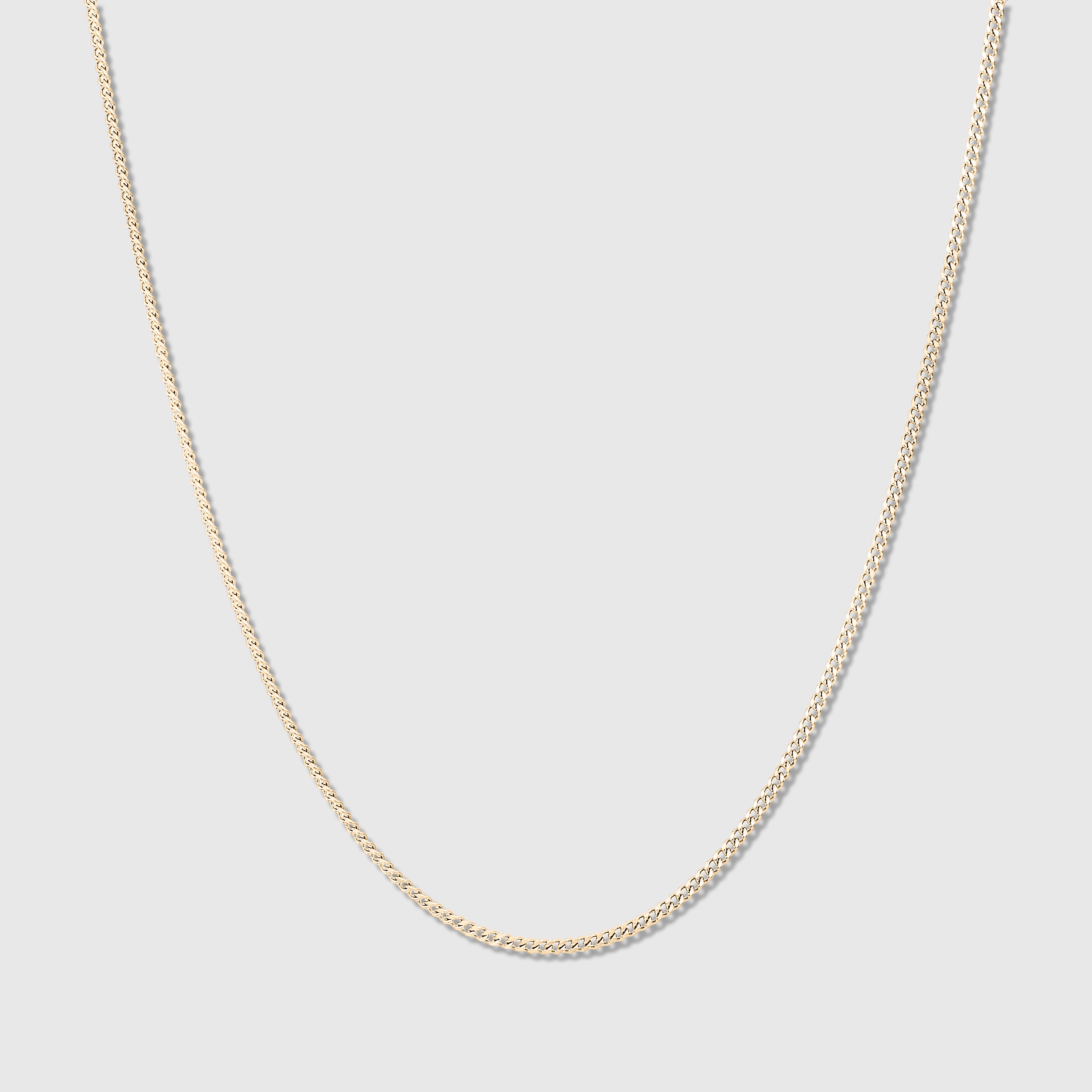 2mm Cuban Chain Necklace (Gold)