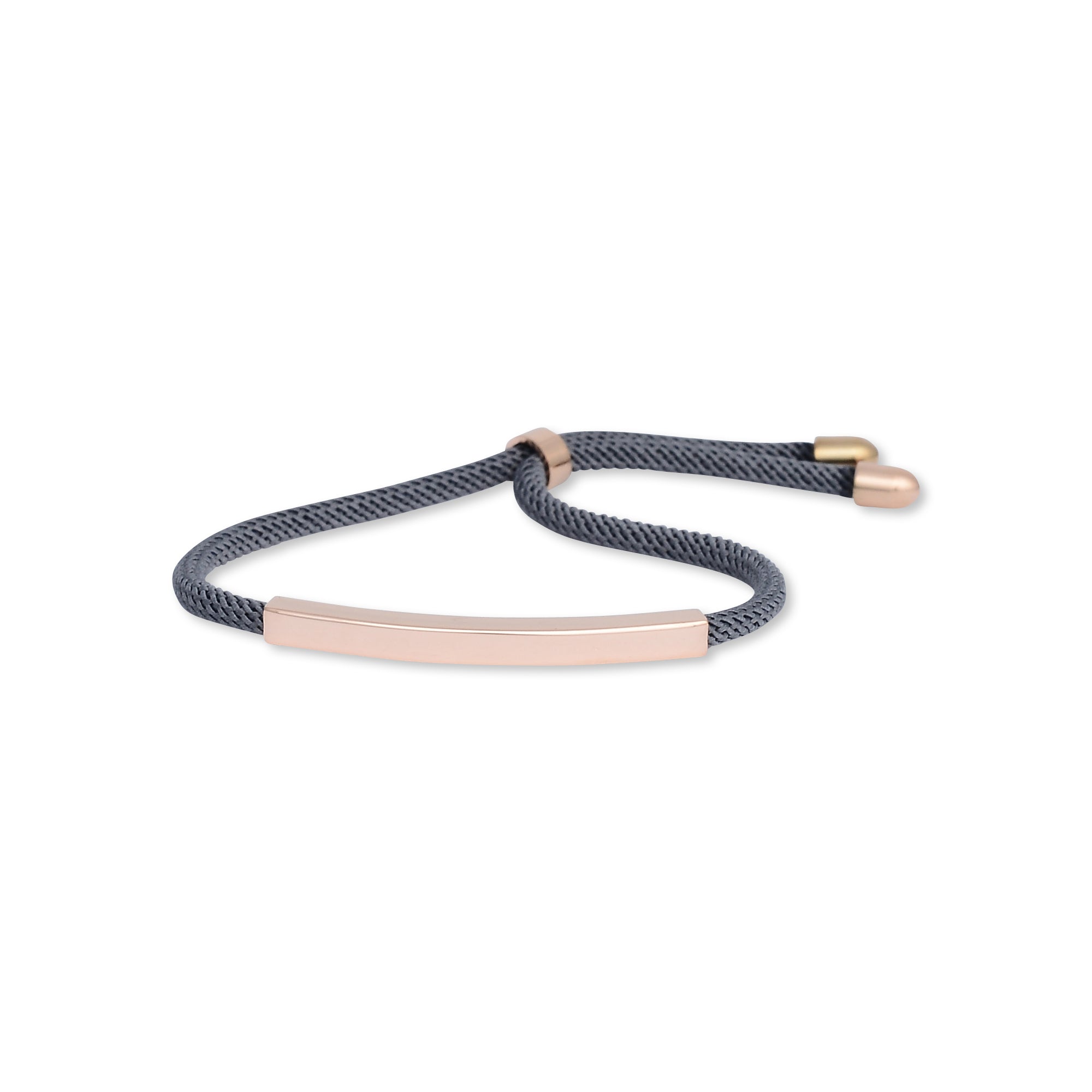 Rose Gold Bar Adjustable Rope Bracelet