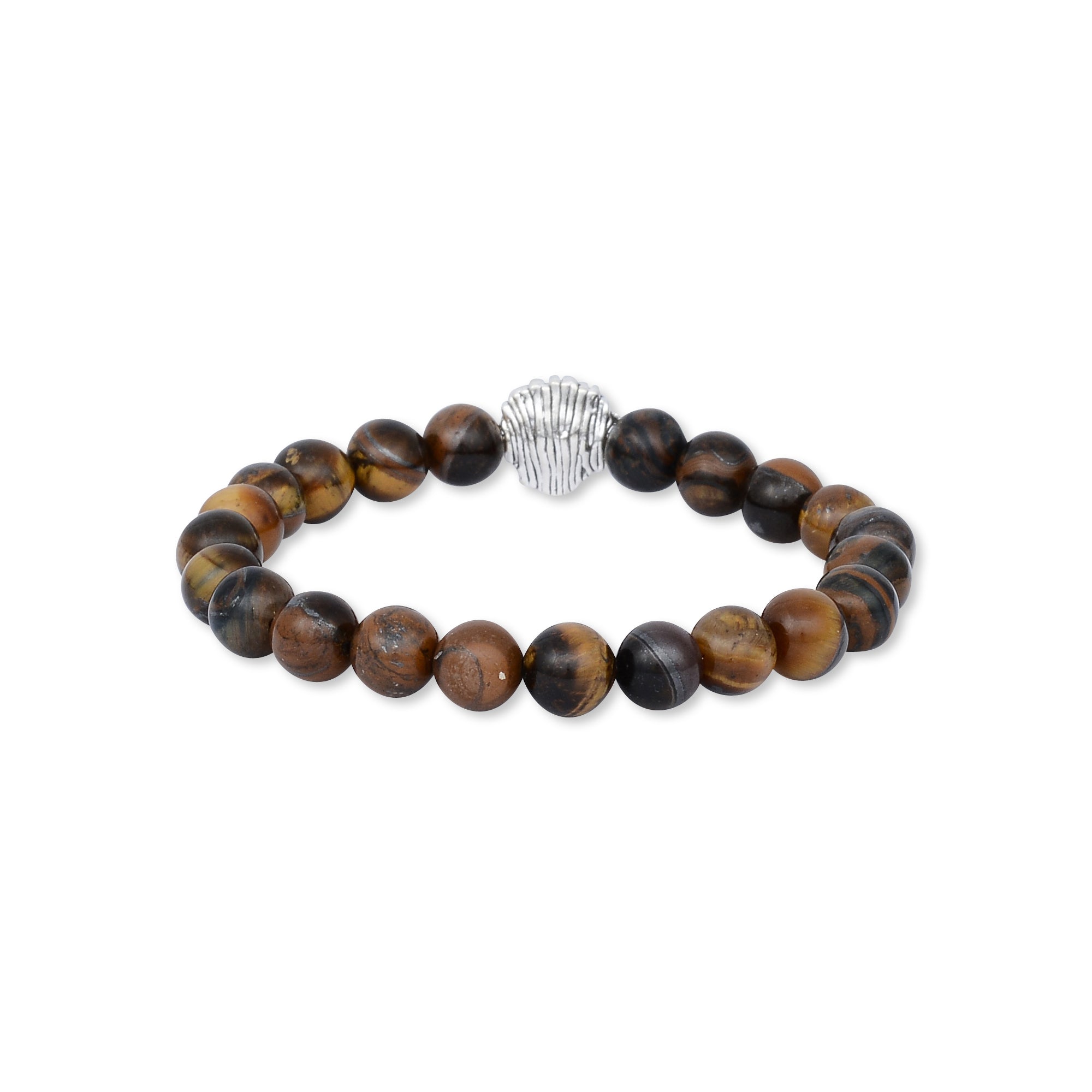 Silver Lion Brown Tiger Eye Bracelet