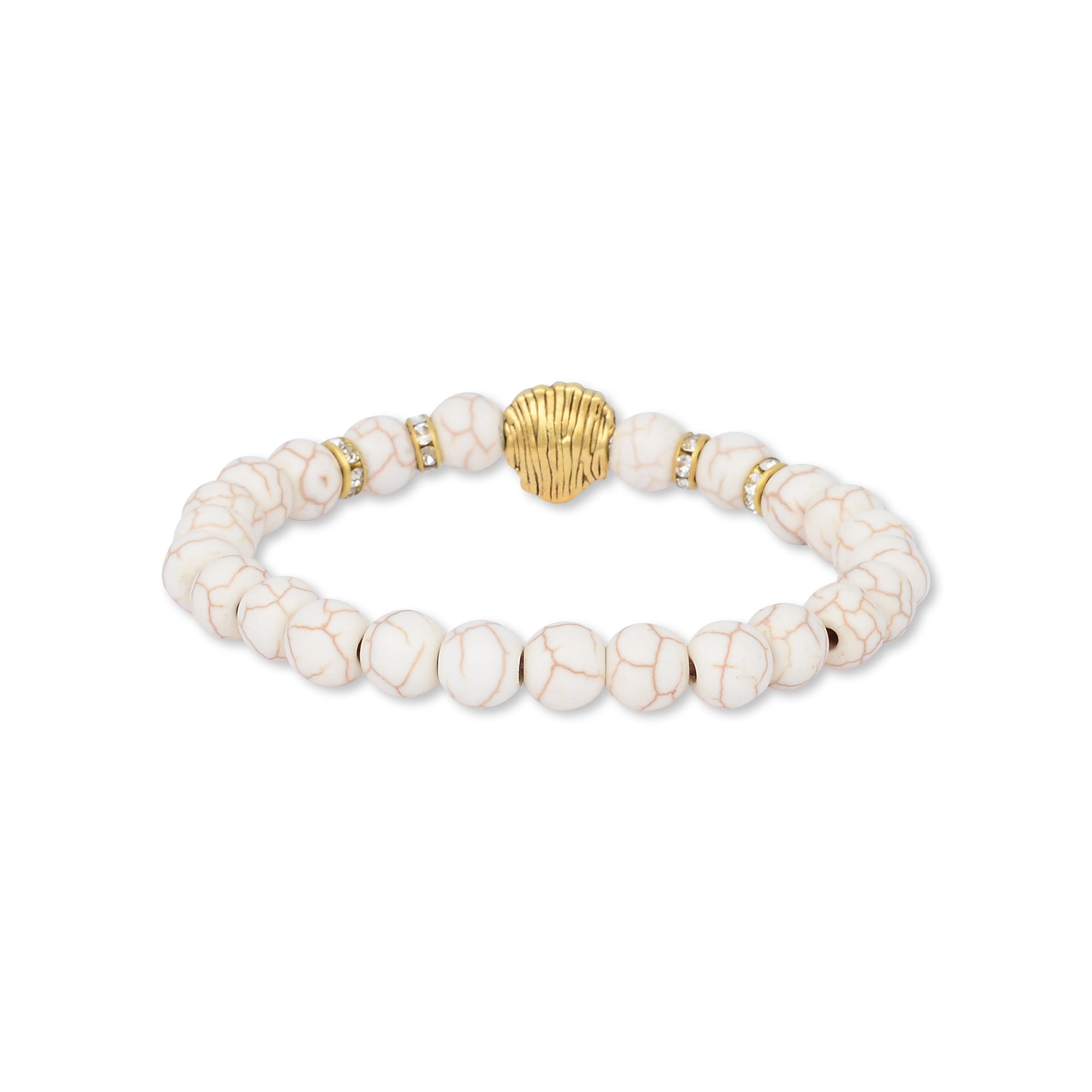 Gold Lion Marble Beaded Bracelet