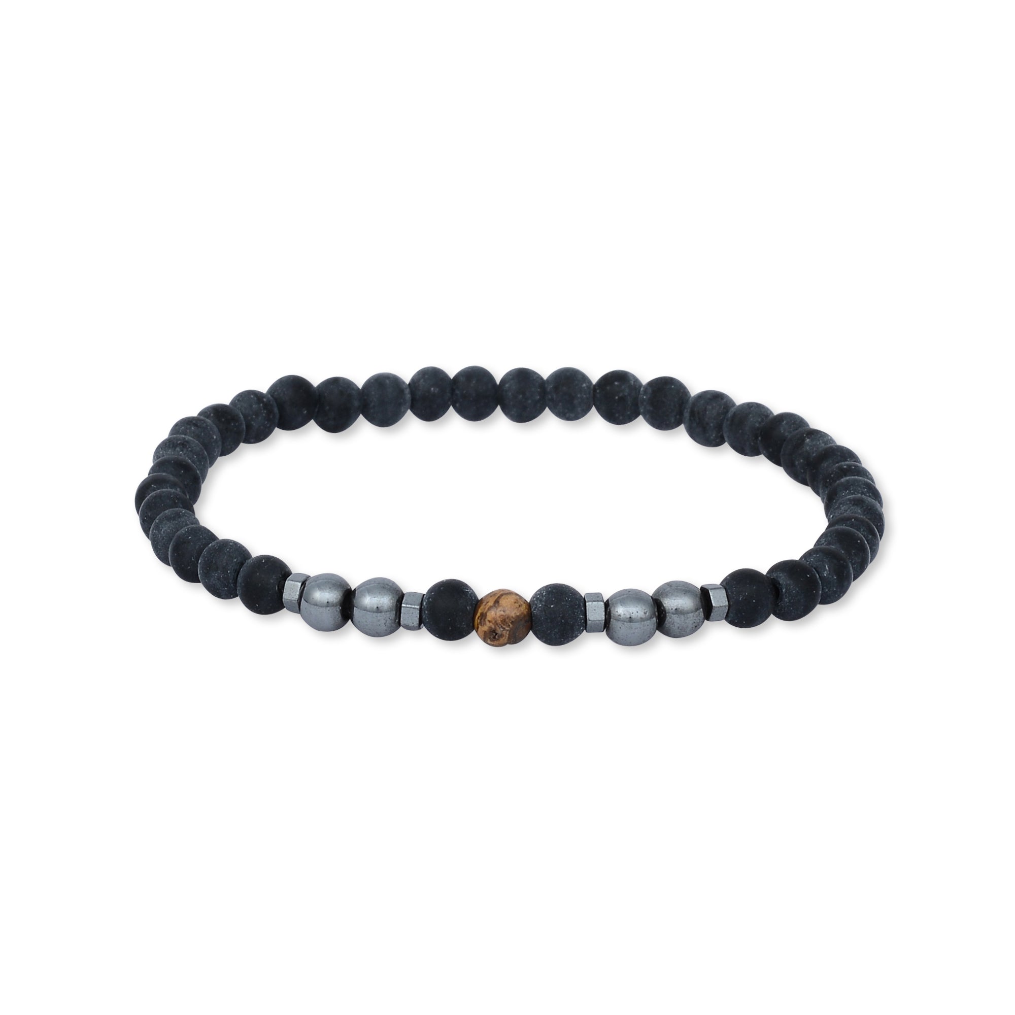 Mix Tiger Eye Black Lava Beaded Bracelet