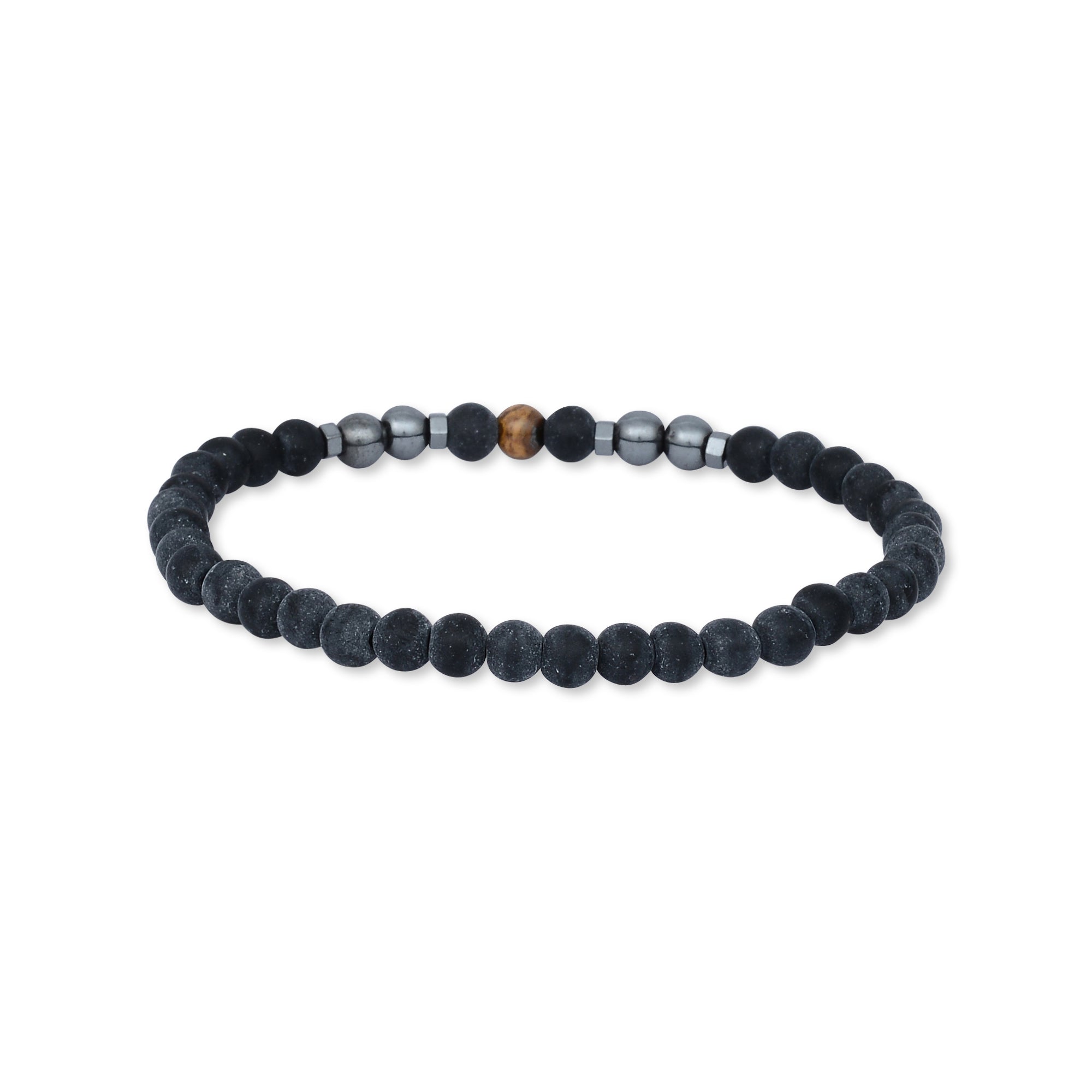 Mix Tiger Eye Black Lava Beaded Bracelet