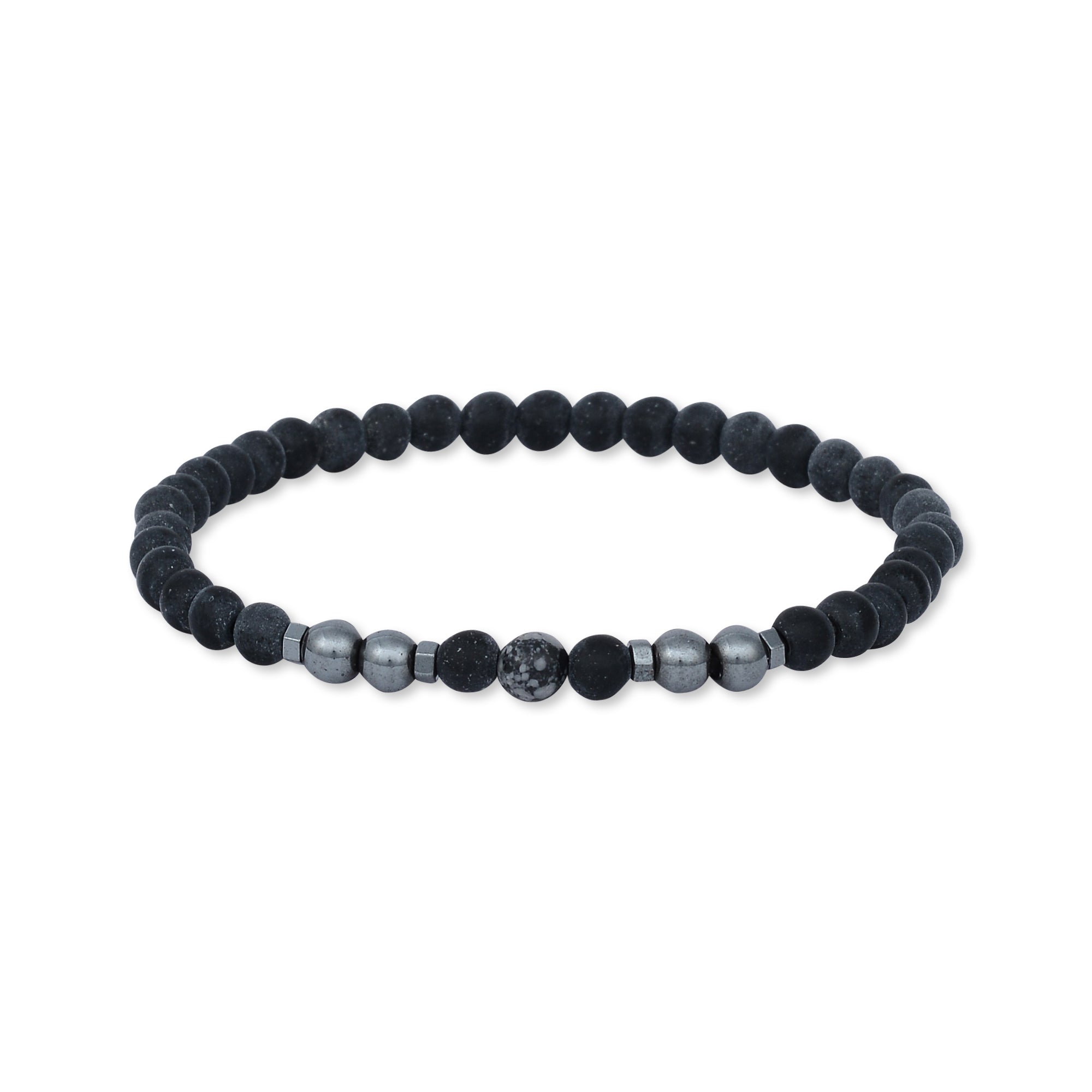 Mix Black Marble Lava Beaded Bracelet