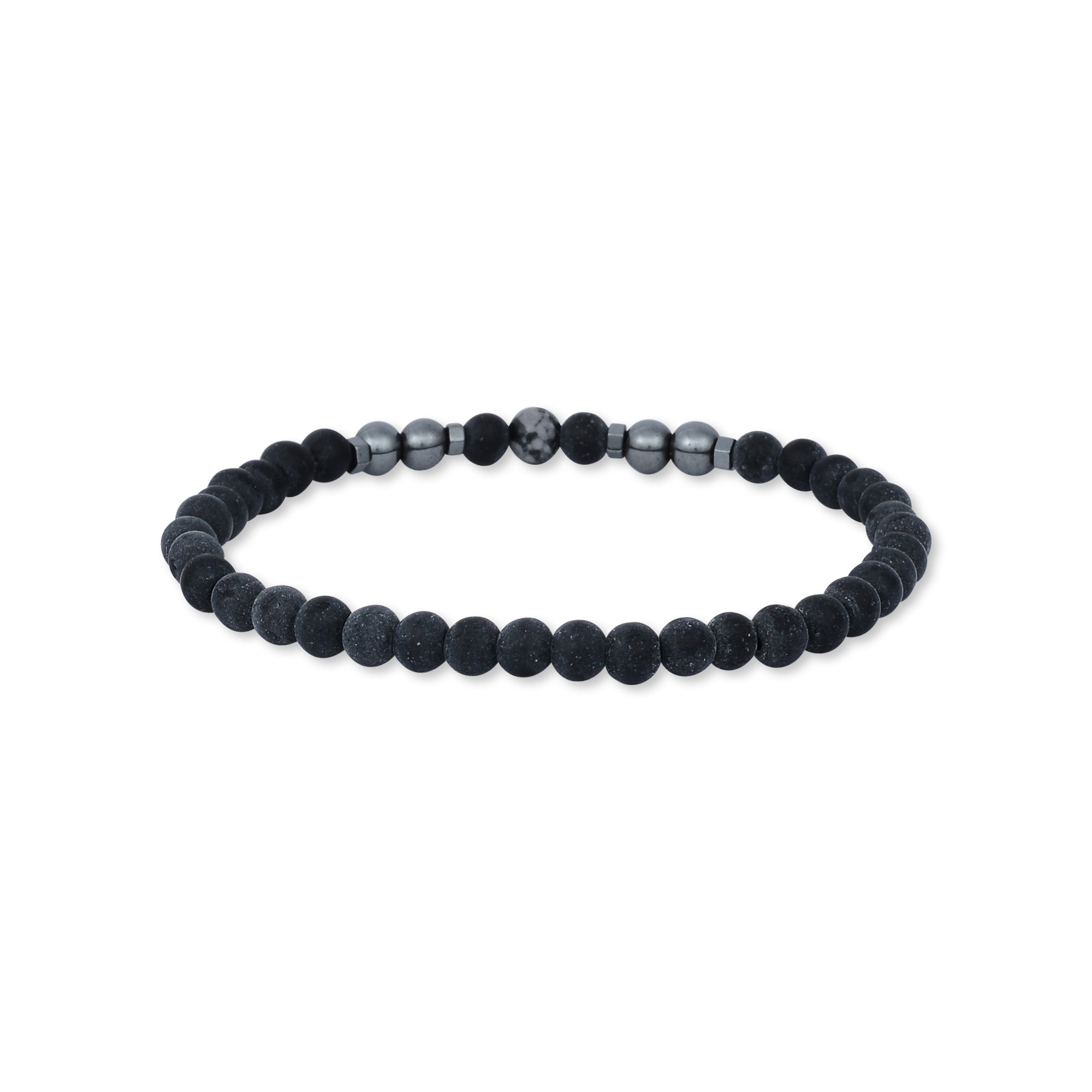 Mix Black Marble Lava Beaded Bracelet