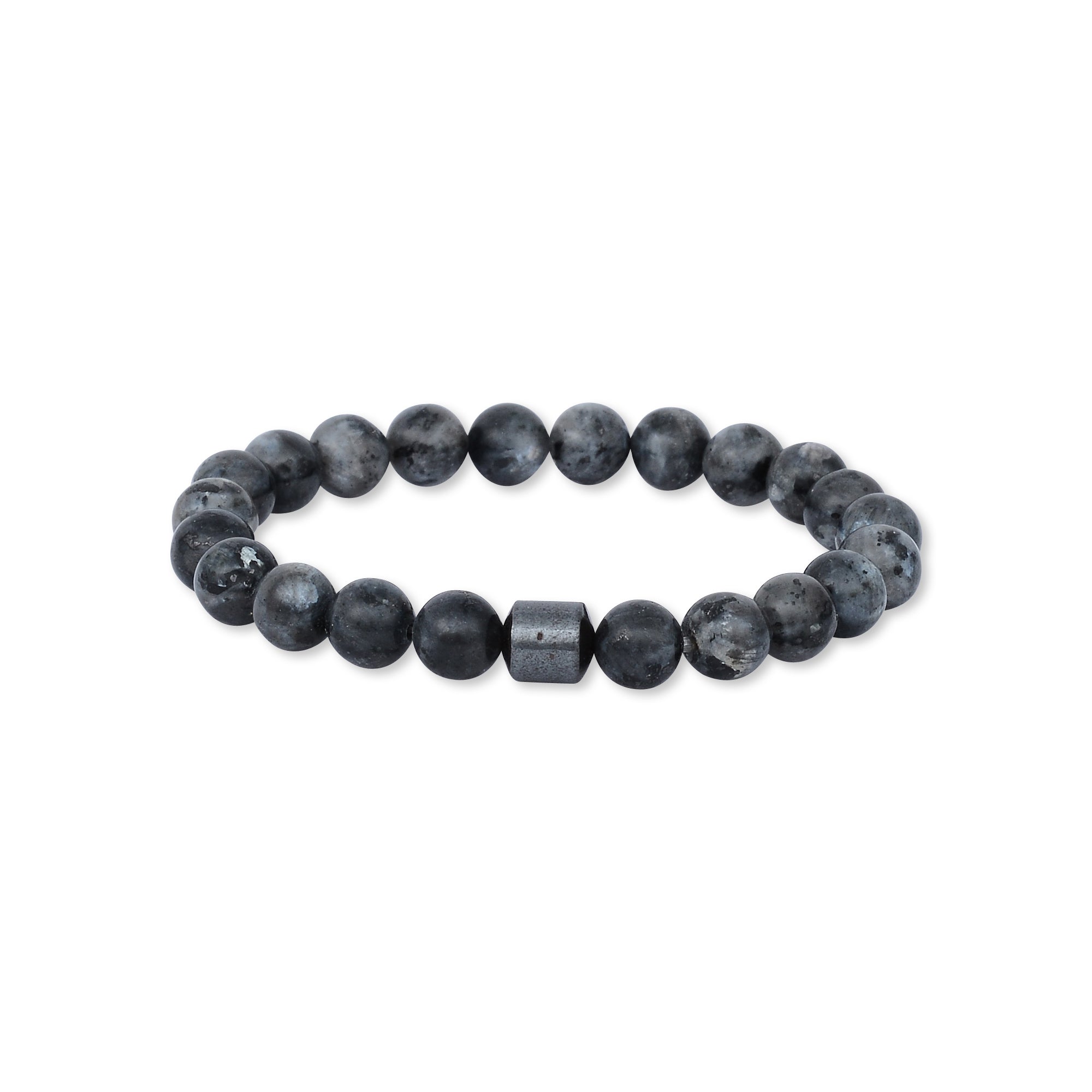 8mm Grey Marble Hematite Bracelet