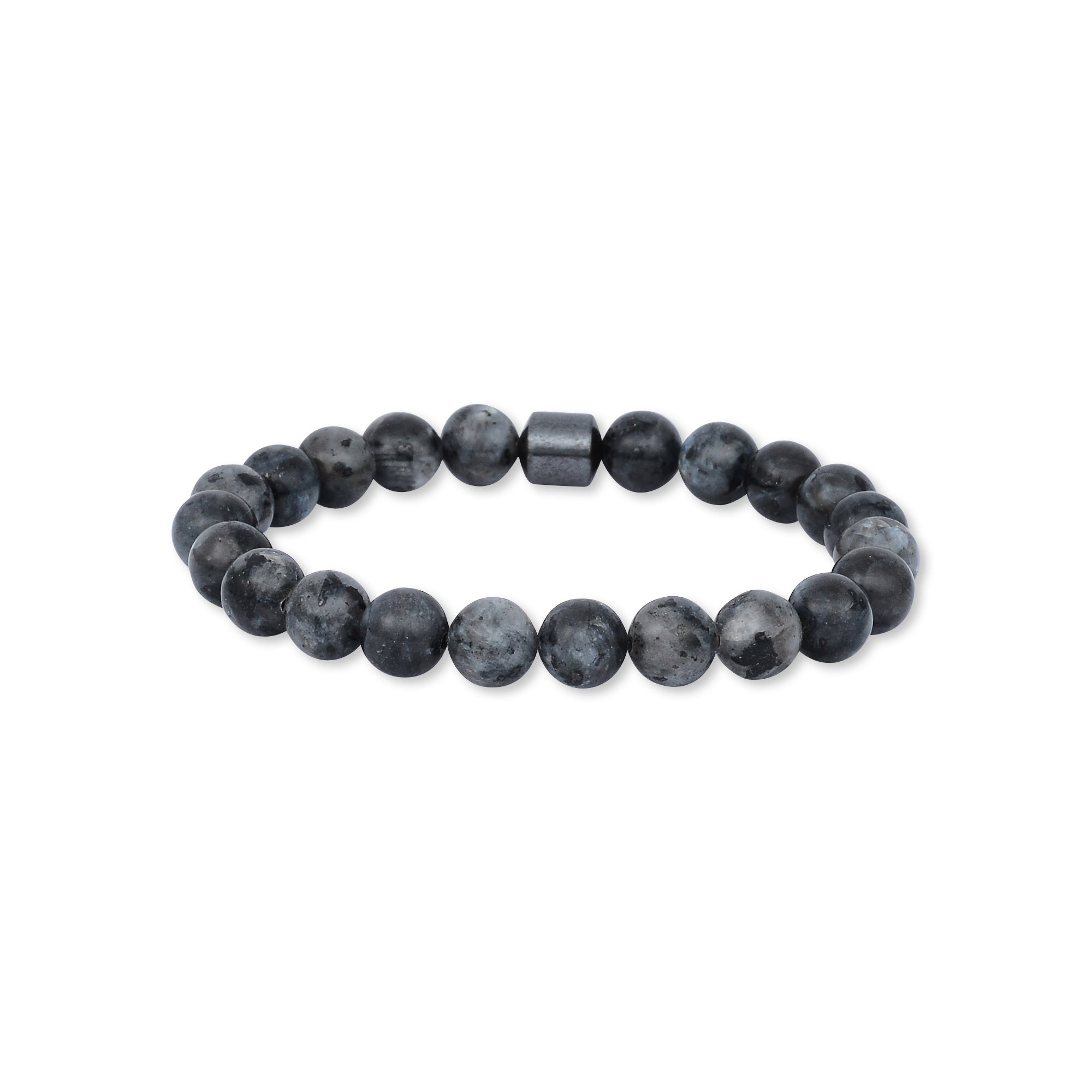 8mm Grey Marble Hematite Bracelet