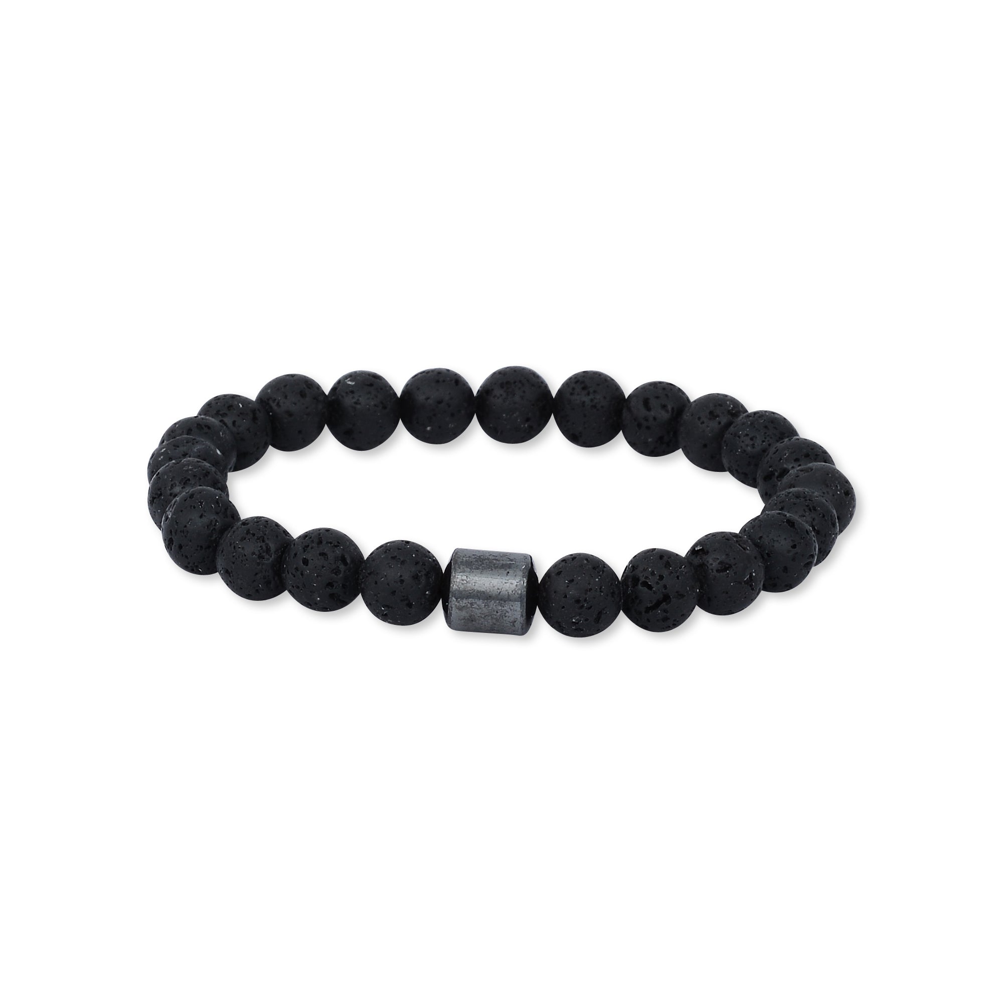 8mm Black Lava Hematite Bracelet