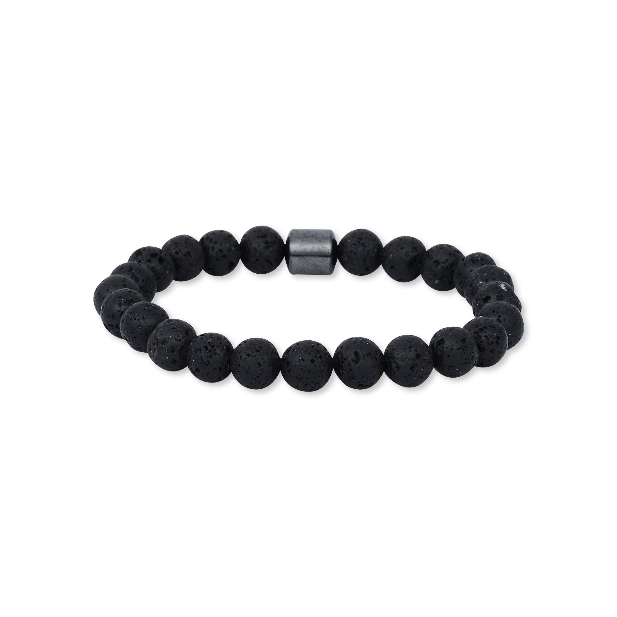 8mm Black Lava Hematite Bracelet