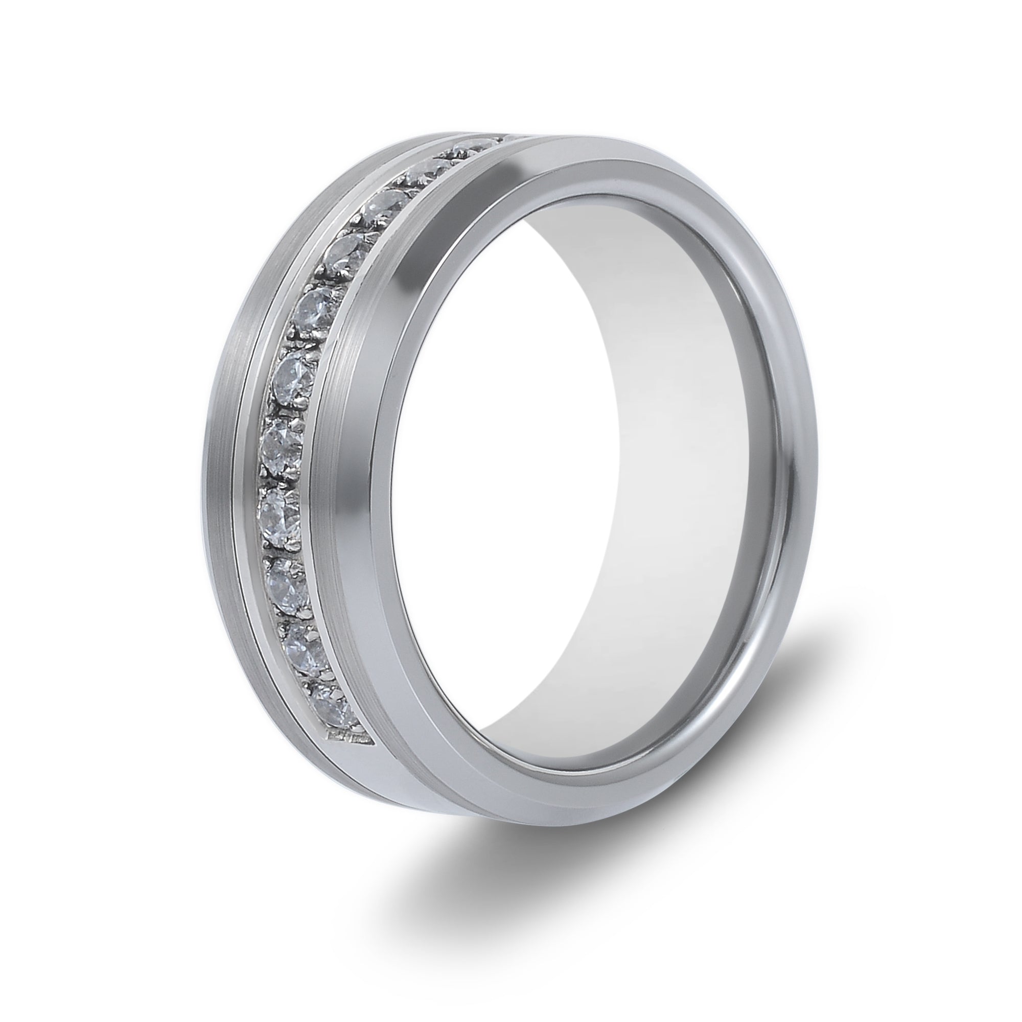 The Elysium- Silver Tungsten Ring