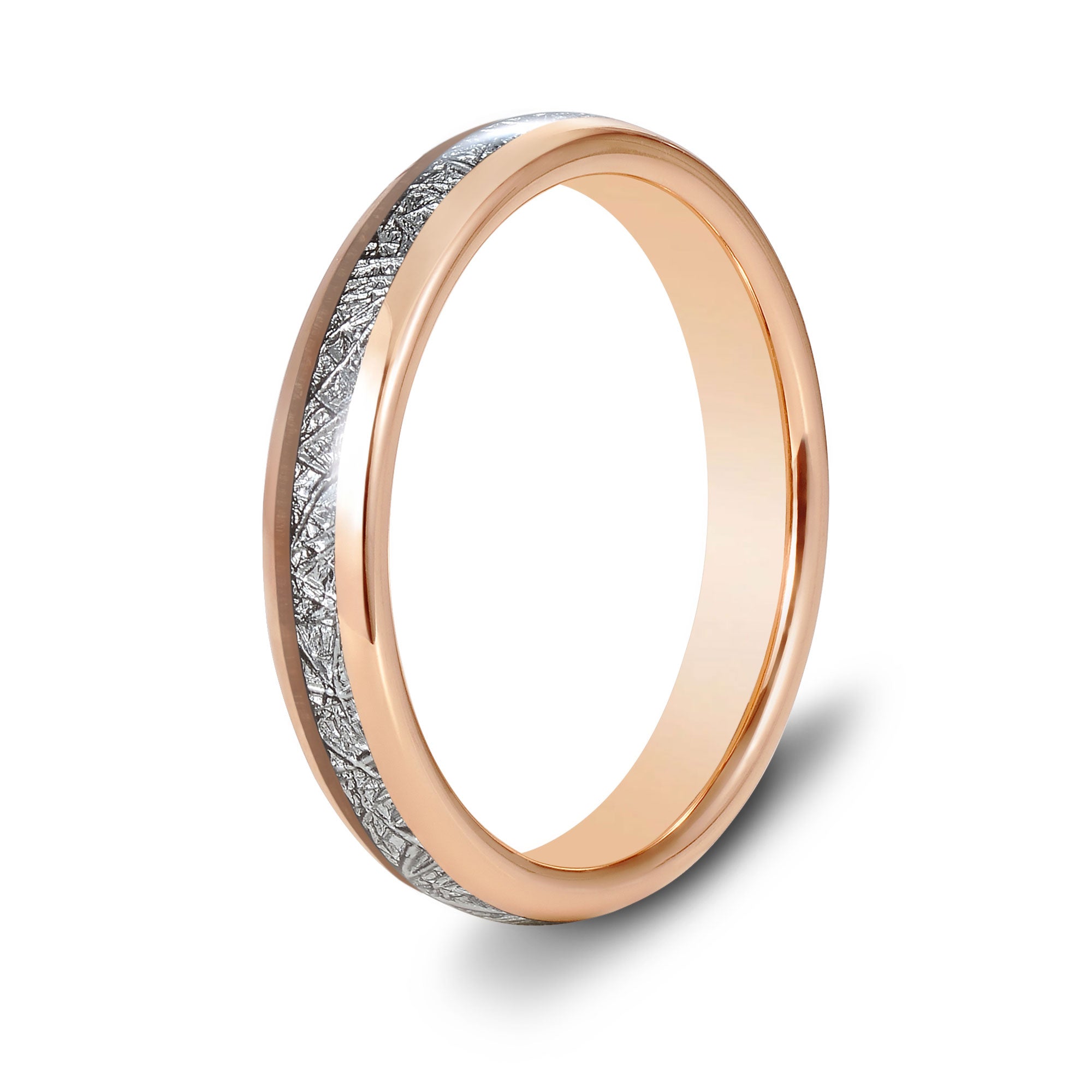 The Companion - Women's Rose Gold 4mm Meteorite Tungsten Ring