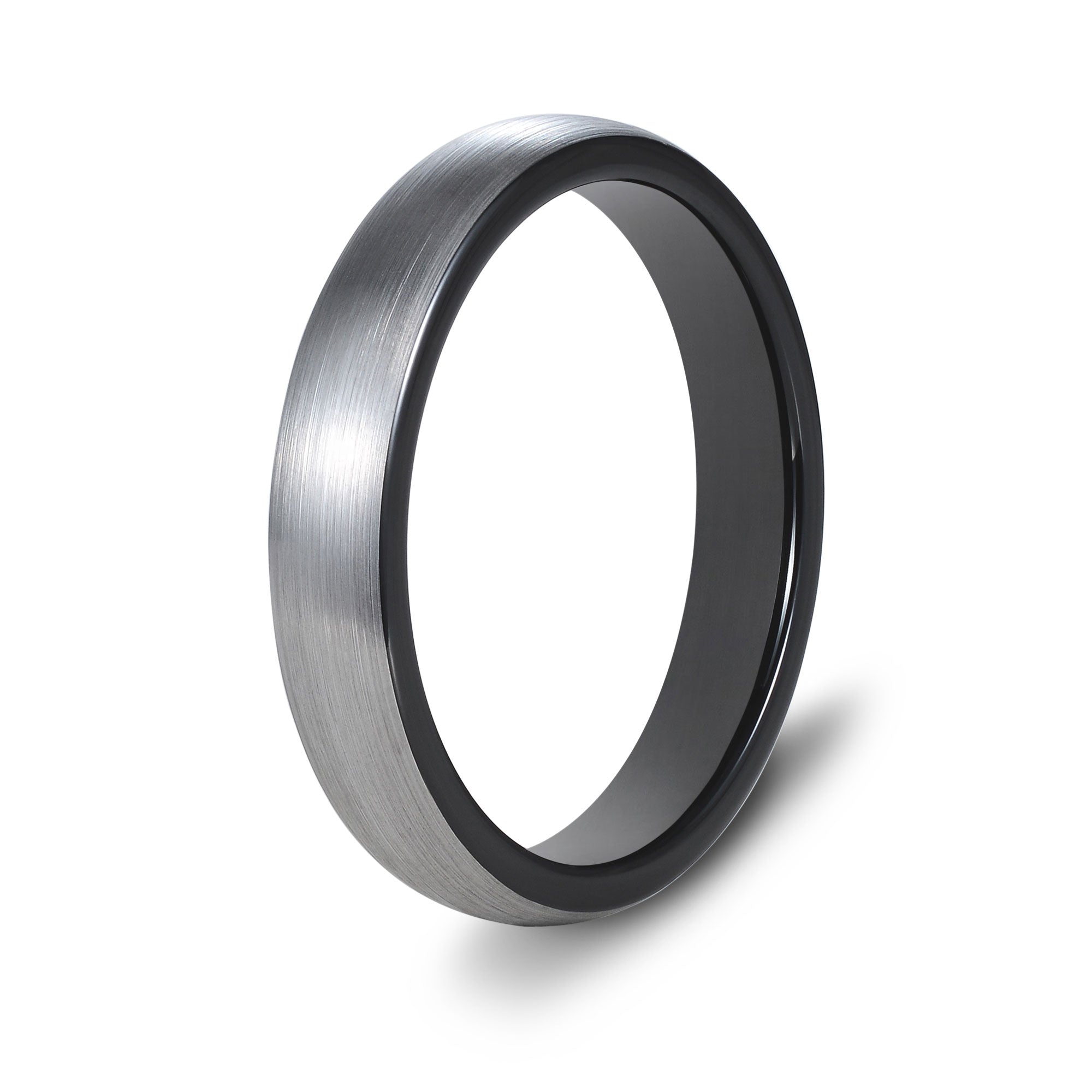 The Eloquent - Women's Silver 4mm Brushed Tungsten Ring