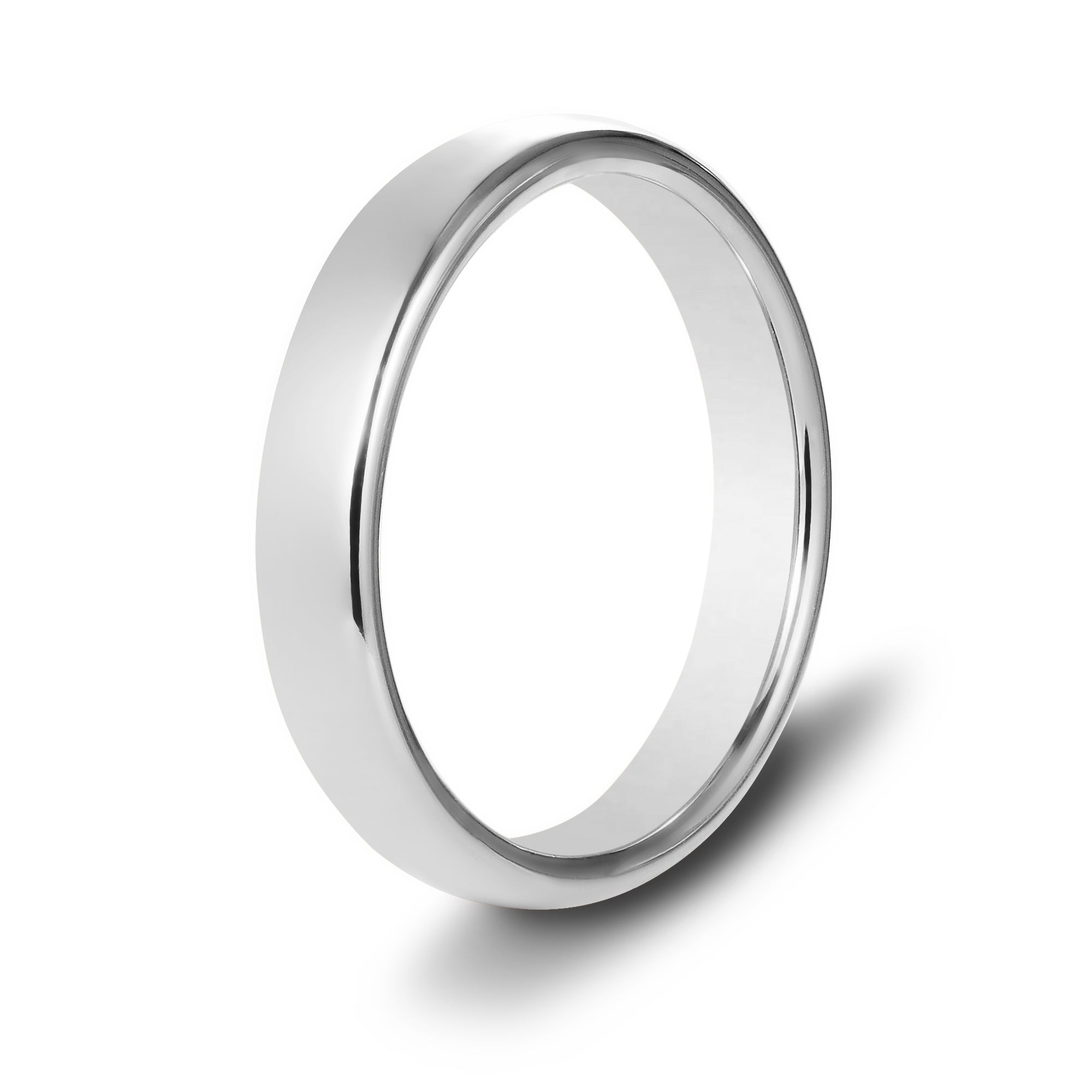 The Connection - Women's Silver 4mm Tungsten Gloss Finish Curved Ring